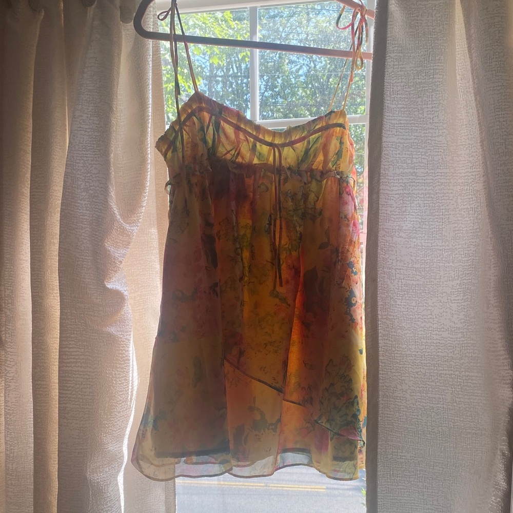 For Love Bell Yellow Floral Mini Dress - Picture 3 of 5